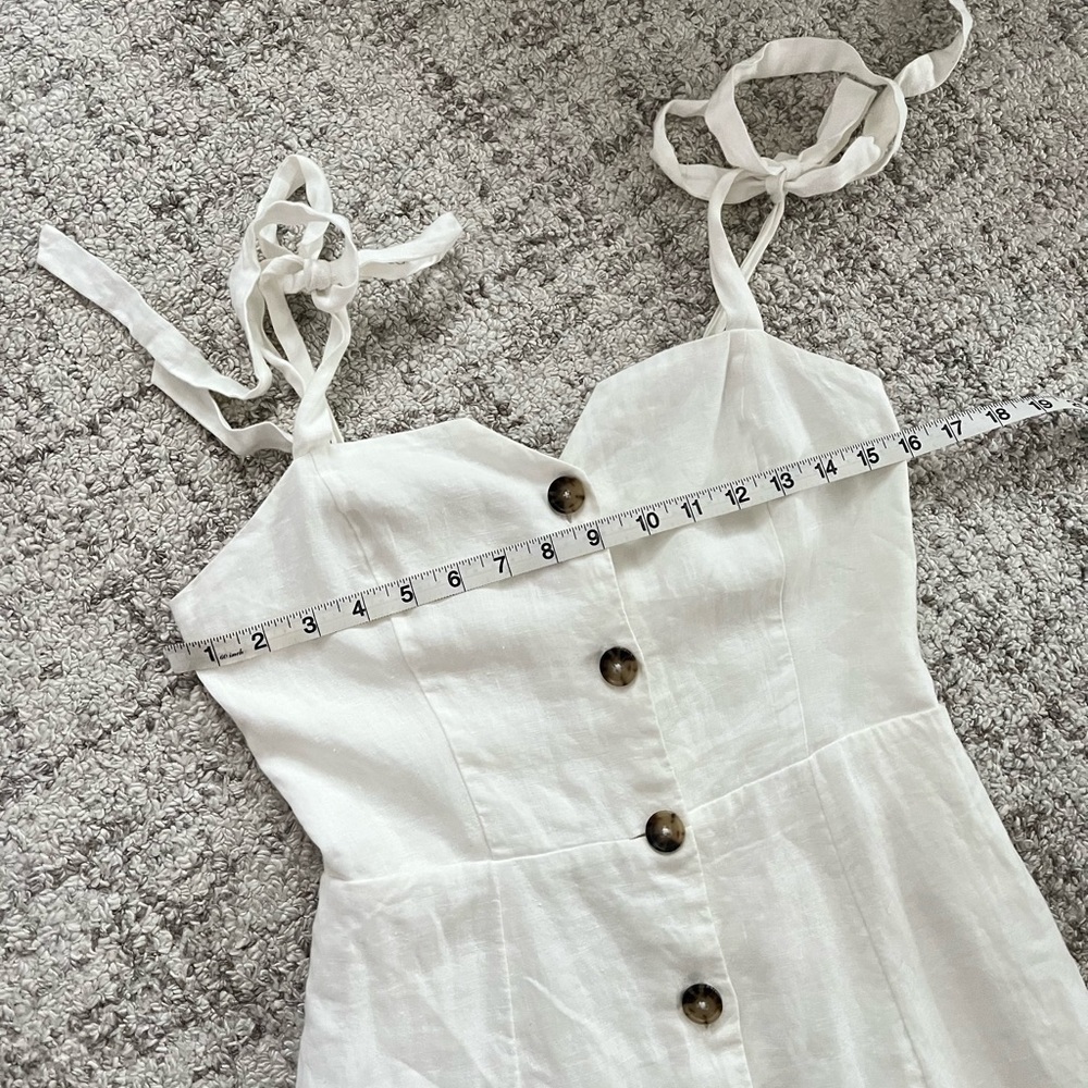 New Aritzia Wilfred Rosalie Linen Button Down Dress White Summer Vacation Sz 4 - Picture 6 of 11
